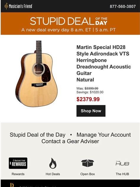 Musician's Friend. . Stupid deal of the day musicians friend